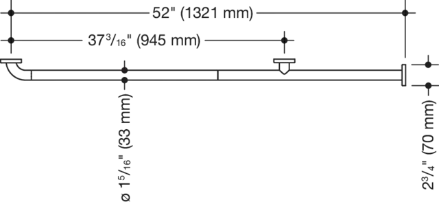 Haltegr.f.WC-Kabinen (USA), S. 801, Achsmaß 52 inch reinweiß Haltegr.f.WC-Kabinen (USA), S. 801, Achsmaß 52 inch reinweiß