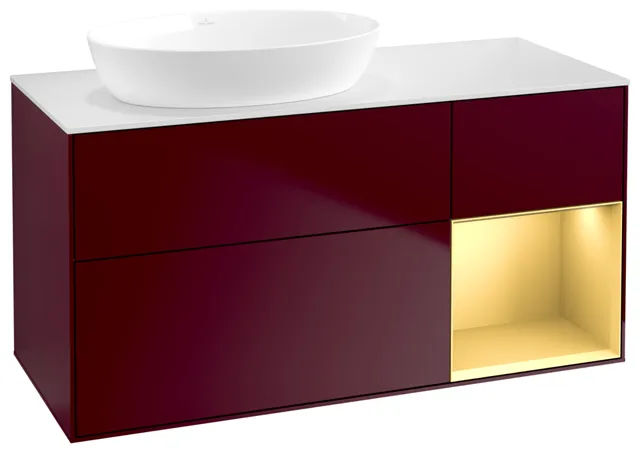 Villeroy & Boch Waschtischunterschrank „Finion“ für Schrankwaschtisch 1200 × 603 × 501 mm Peony Matt Lacquer, für Becken links, ohne Hahnlochbohrung Villeroy & Boch Waschtischunterschrank „Finion“ für Schrankwaschtisch 1200 × 603 × 501 mm Peony Matt Lacquer, für Becken links, ohne Hahnlochbohrung