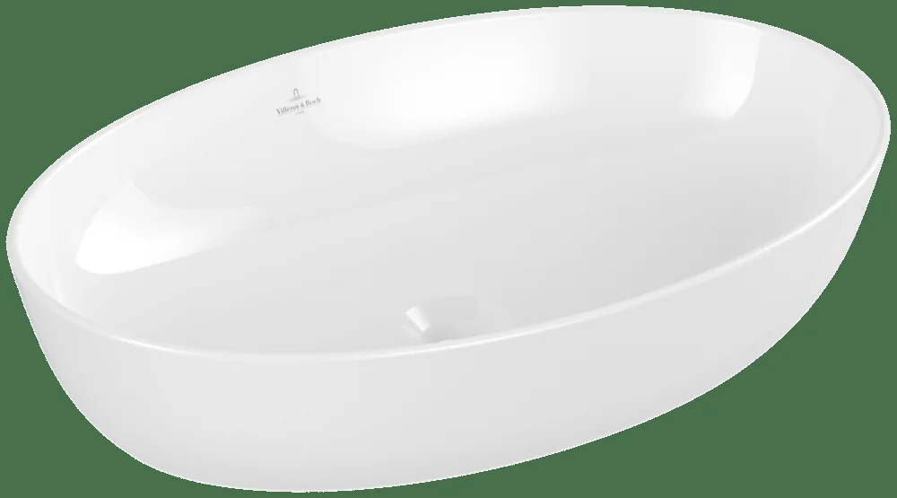 Villeroy & Boch Artis Aufsatzwaschbecken TitanCeram Oval 610x410mm Weiß Alpin