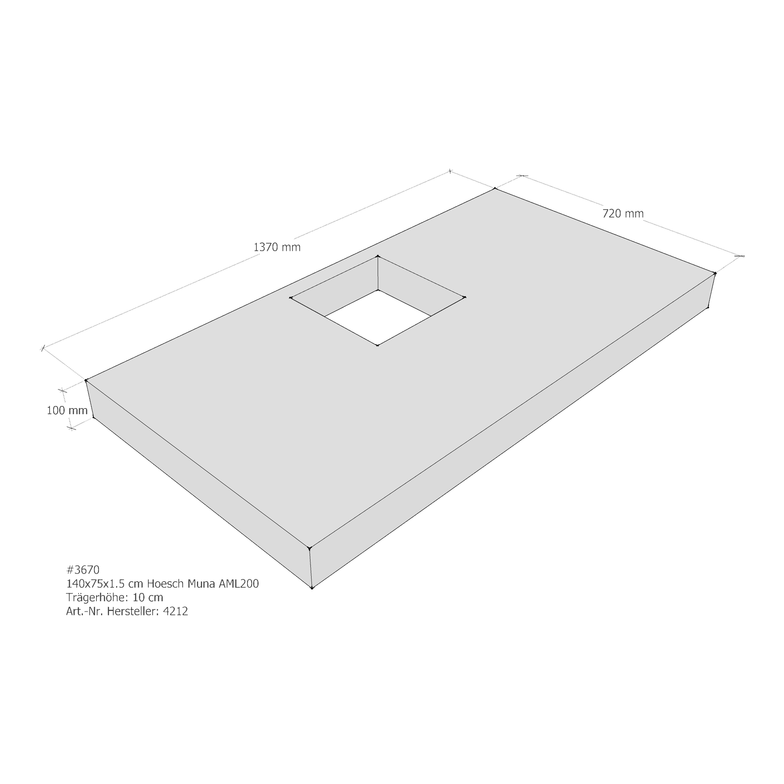 Duschwannenträger für Hoesch Muna 140 × 75 × 1,5 cm Breite: 75 cm / Länge: 140 cm Duschwannenträger für Hoesch Muna 140 × 75 × 1,5 cm Breite: 75 cm / Länge: 140 cm