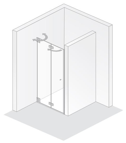 HSK Drehfalttür pendelbar „K2“ Glas Carré HSK Drehfalttür pendelbar „K2“ Glas Carré