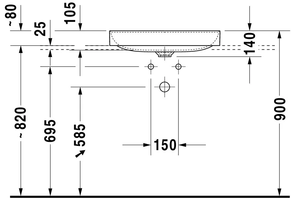 Aufsatzwaschtisch „DuraSquare“, ohne Überlauf Aufsatzwaschtisch „DuraSquare“, ohne Überlauf