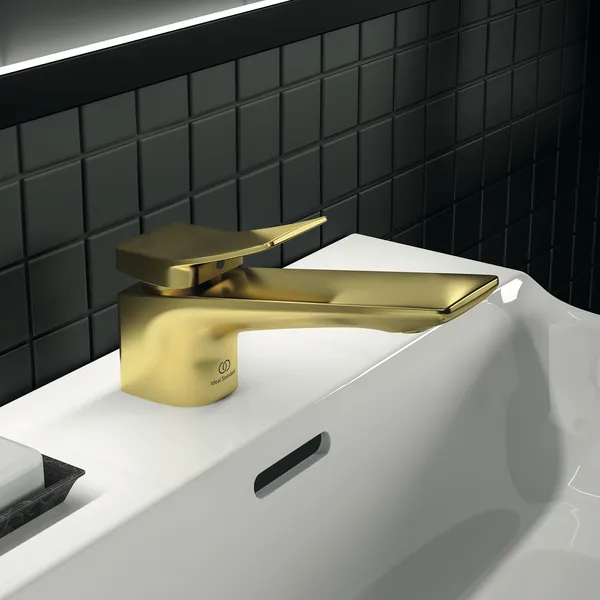Ideal Standard Waschtischarmatur Conca Arm, DN 15, Ausladung 132 mm, Brushed Gold