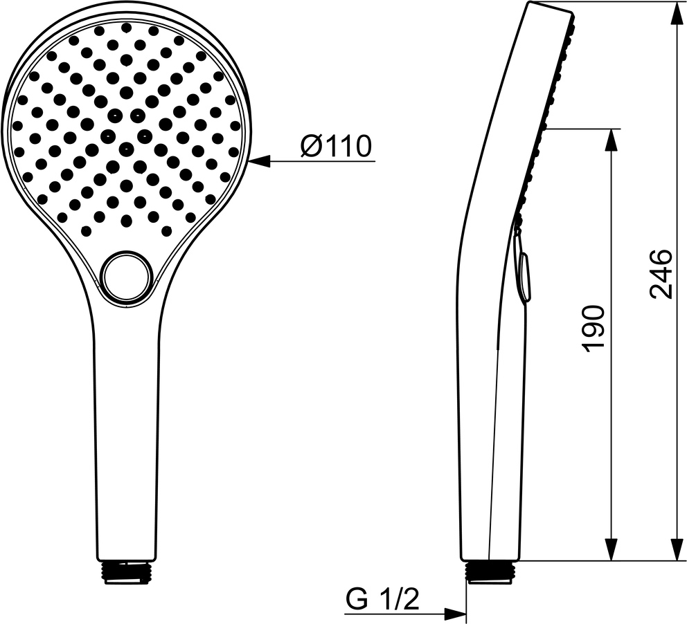 Handbrause, d 110 mm VIVA 4433 Chrom