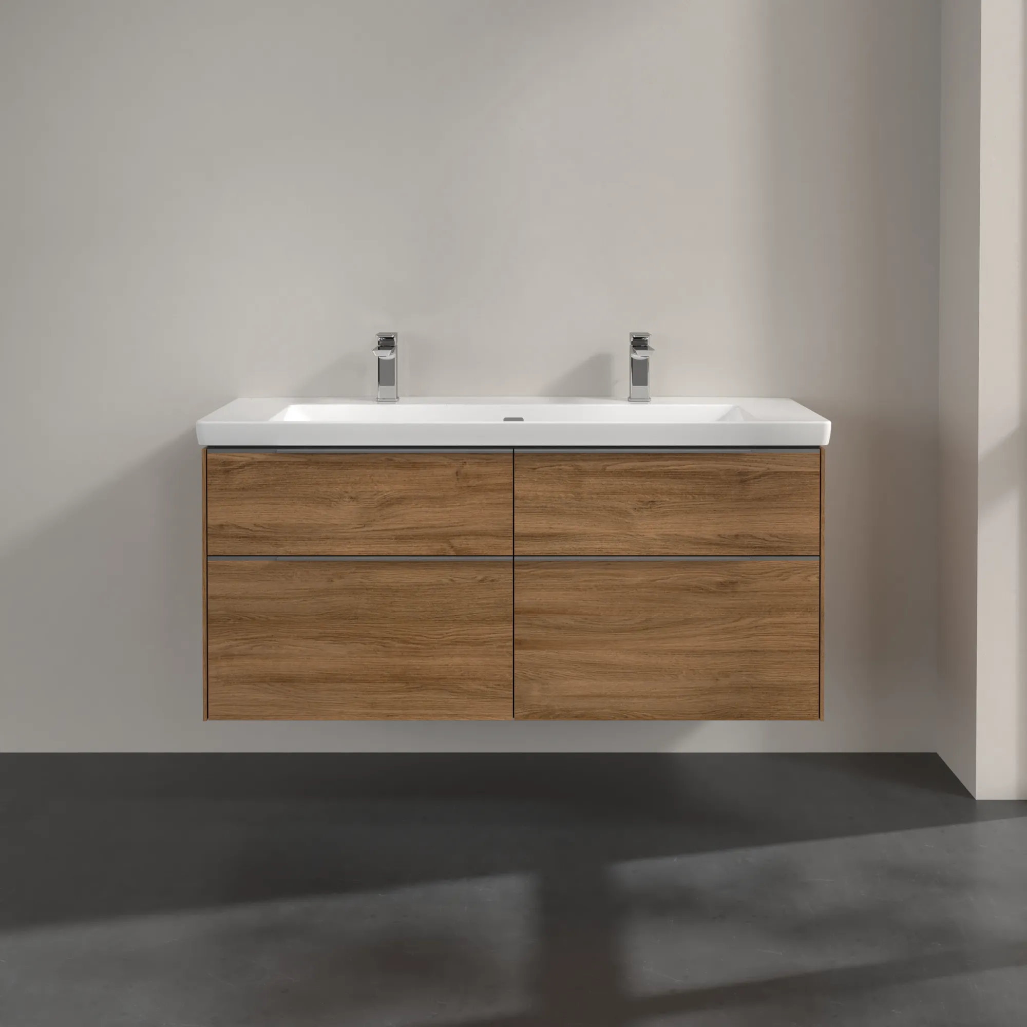Villeroy & Boch Waschtischunterschrank „Subway 3.0“ für Schrankwaschtisch 1272 × 576 × 478 mm Kansas Oak, für Becken mittig