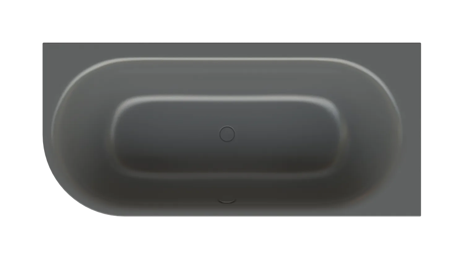 Bette BetteSilhouette Badewanne Eck Lux Oval V, 1850x850x450 mm, Raven, glasierter Titan-Stahl, 2-Sitzer, Schürzenwanne