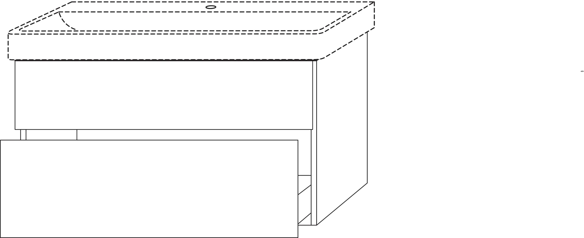 Waschtischunterbau mit Auszügen 3way (SM427) 588x950x447 Anthrazit-Matt