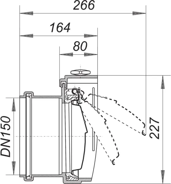 Rohrklappe, DN 150