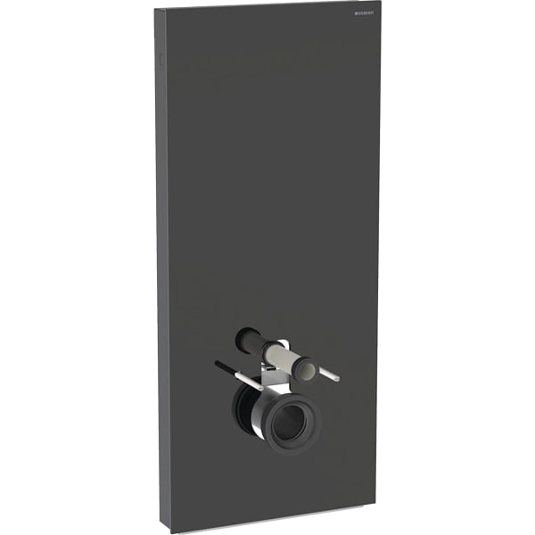Monolith Plus Sanitärmodul für Wand-WC, 114 cm, Frontverkleidung aus Glas: Glas schwarz, Aluminium schwarzchrom Monolith Plus Sanitärmodul für Wand-WC, 114 cm, Frontverkleidung aus Glas: Glas schwarz, Aluminium schwarzchrom