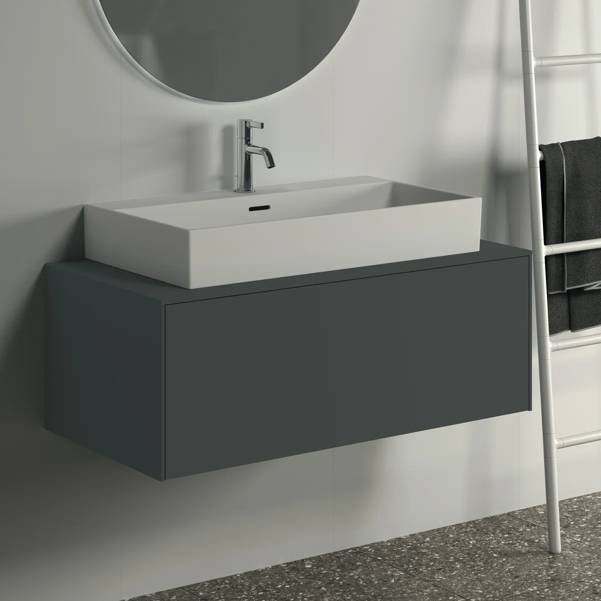 Ideal Standard Waschtischunterschrank „Conca“ 100,2 × 37 × 50,5 cm Anthrazit matt lackiert Ideal Standard Waschtischunterschrank „Conca“ 100,2 × 37 × 50,5 cm Anthrazit matt lackiert