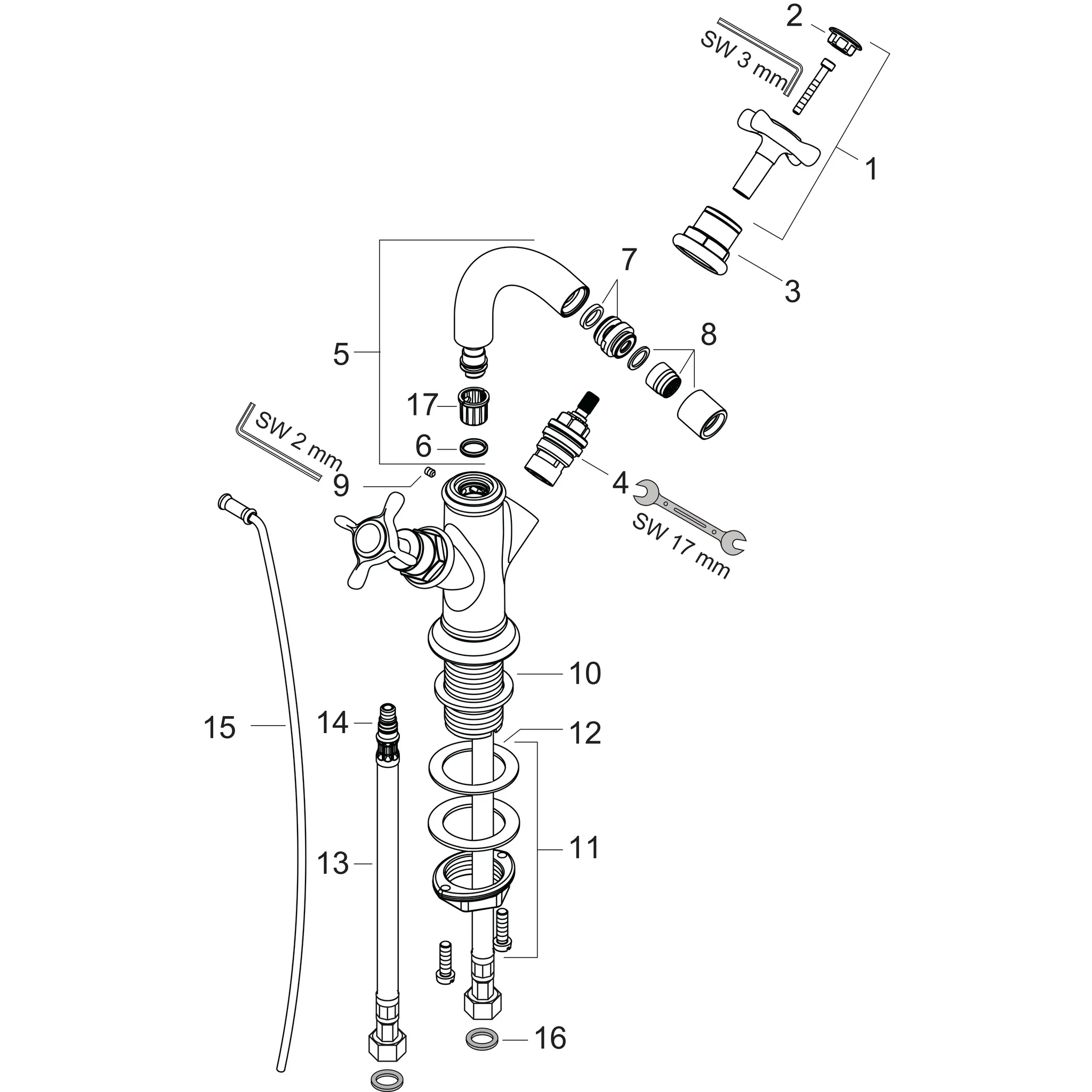 Hansgrohe AXOR Montreux 2-Griff Bidetarmatur, Chrom Hansgrohe AXOR Montreux 2-Griff Bidetarmatur, Chrom