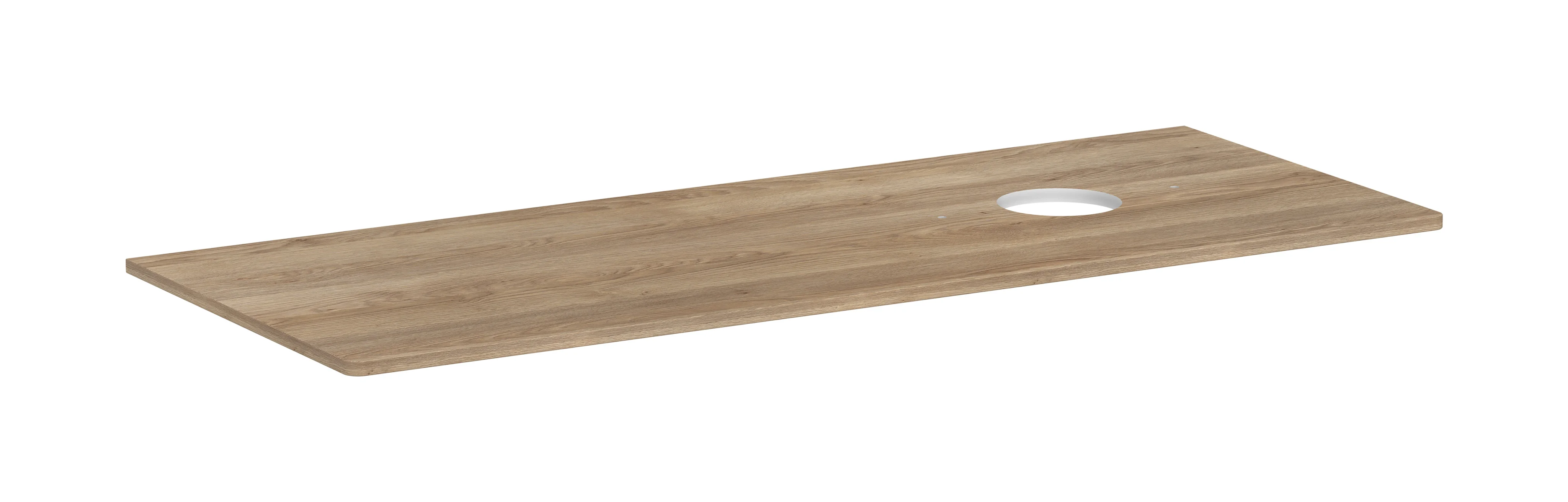 Hansgrohe Xelu Q Konsole, Eiche Natur, 1360 x 540 mm, mit Ausschnitt rechts für Aufsatzwaschtisch ohne Hahnloch