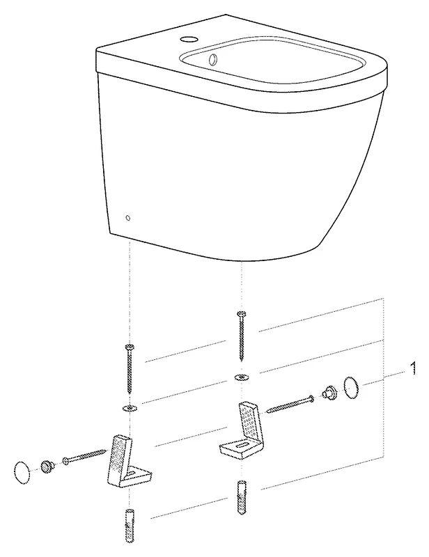 Standbidet Euro Keramik 39340, 1 Hahnloch, mit Überlauf, aus Sanitärkeramik, alpinweiß