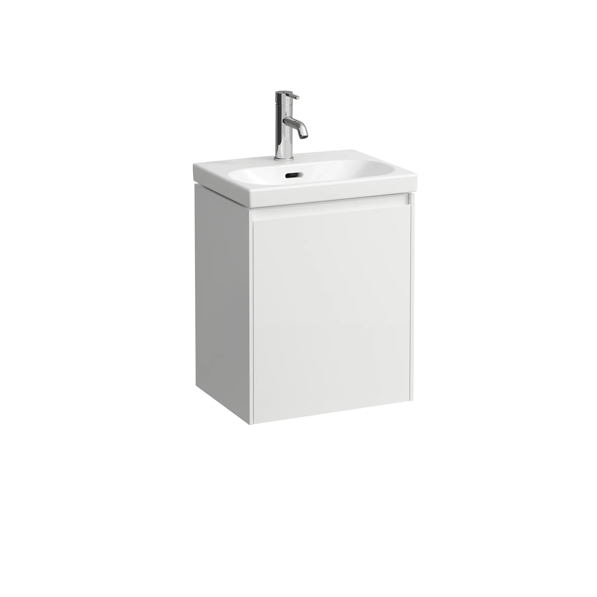 Waschtischunterbau LANI 339x437x515 1 Tür Scharnier links integrierte Griffleiste Soft-Close 1 Glasablage (fix) für Waschtisch LUA H815081 weiß matt Waschtischunterbau LANI 339x437x515 1 Tür Scharnier links integrierte Griffleiste Soft-Close 1 Glasablage (fix) für Waschtisch LUA H815081 weiß matt