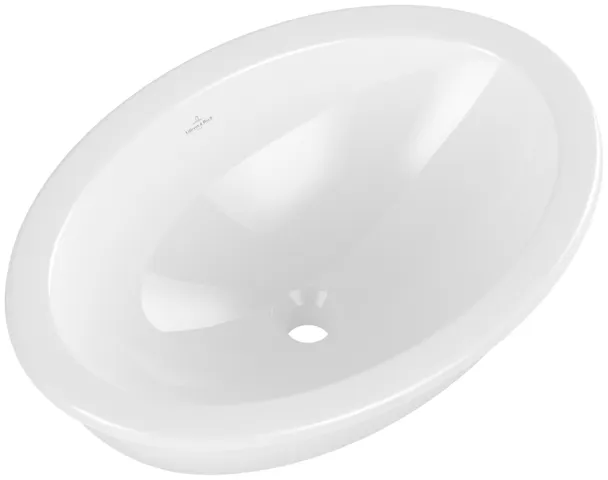 Villeroy & Boch Einbauwaschtisch aus TitanCeram „Loop & Friends“ ohne Hahnlochbohrung, 660 × 470 × 225 mm, ohne Hahnlochbohrung in Weiß Alpin