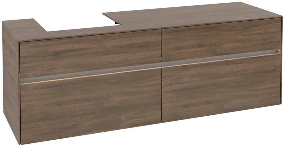 Villeroy & Boch Waschbeckenunterschrank Collaro Arizona Oak, 1.600 x 548 x 500 mm, mit Beleuchtung und SoftClosing Villeroy & Boch Waschbeckenunterschrank Collaro Arizona Oak, 1.600 x 548 x 500 mm, mit Beleuchtung und SoftClosing