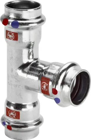 „Prestabo“ T-Stück mit 3 gleichen Muffen unlegiert, verzinkt 22 mm VdS-Zulassung „Prestabo“ T-Stück mit 3 gleichen Muffen unlegiert, verzinkt 22 mm VdS-Zulassung