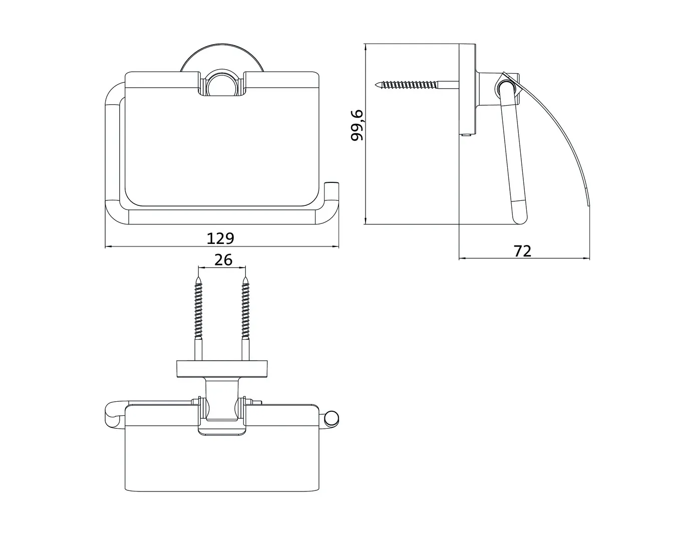 round Papierhalter mit Deckelschwarz