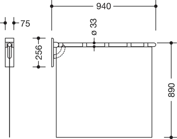 HEWI Duschspritzschutz 805 Classic, uni weiß, Stange 940 mm HEWI Duschspritzschutz 805 Classic, uni weiß, Stange 940 mm