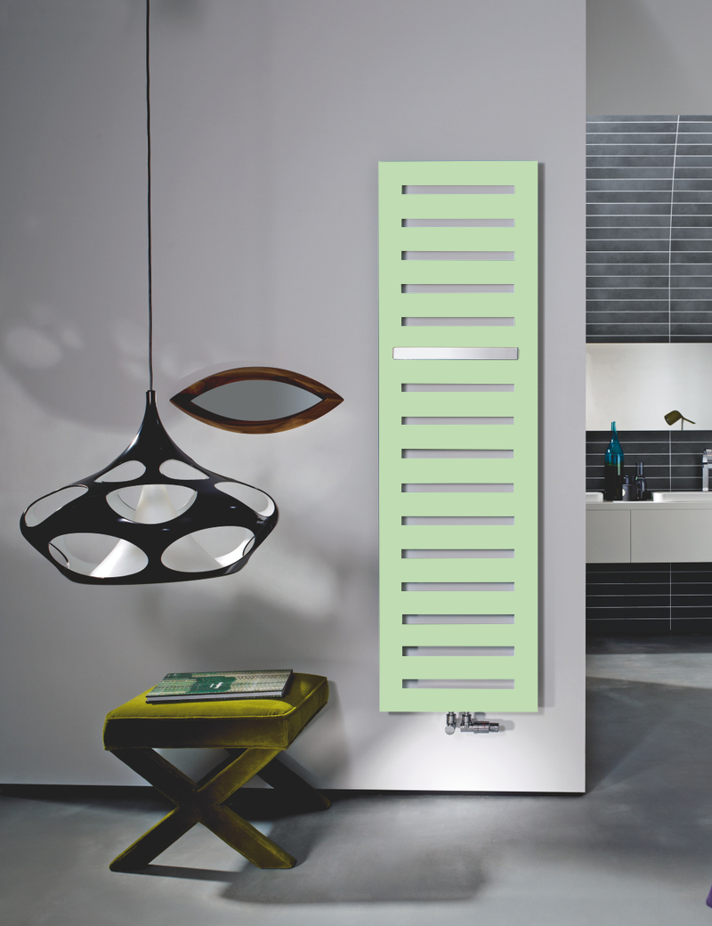 Zehnder Design-Handtuchwärmer „Metropolitan Bar“ mit Heizstab IHE 40 × 80,5 cm in Verkehrsweiß (RAL 9016, glänzend)