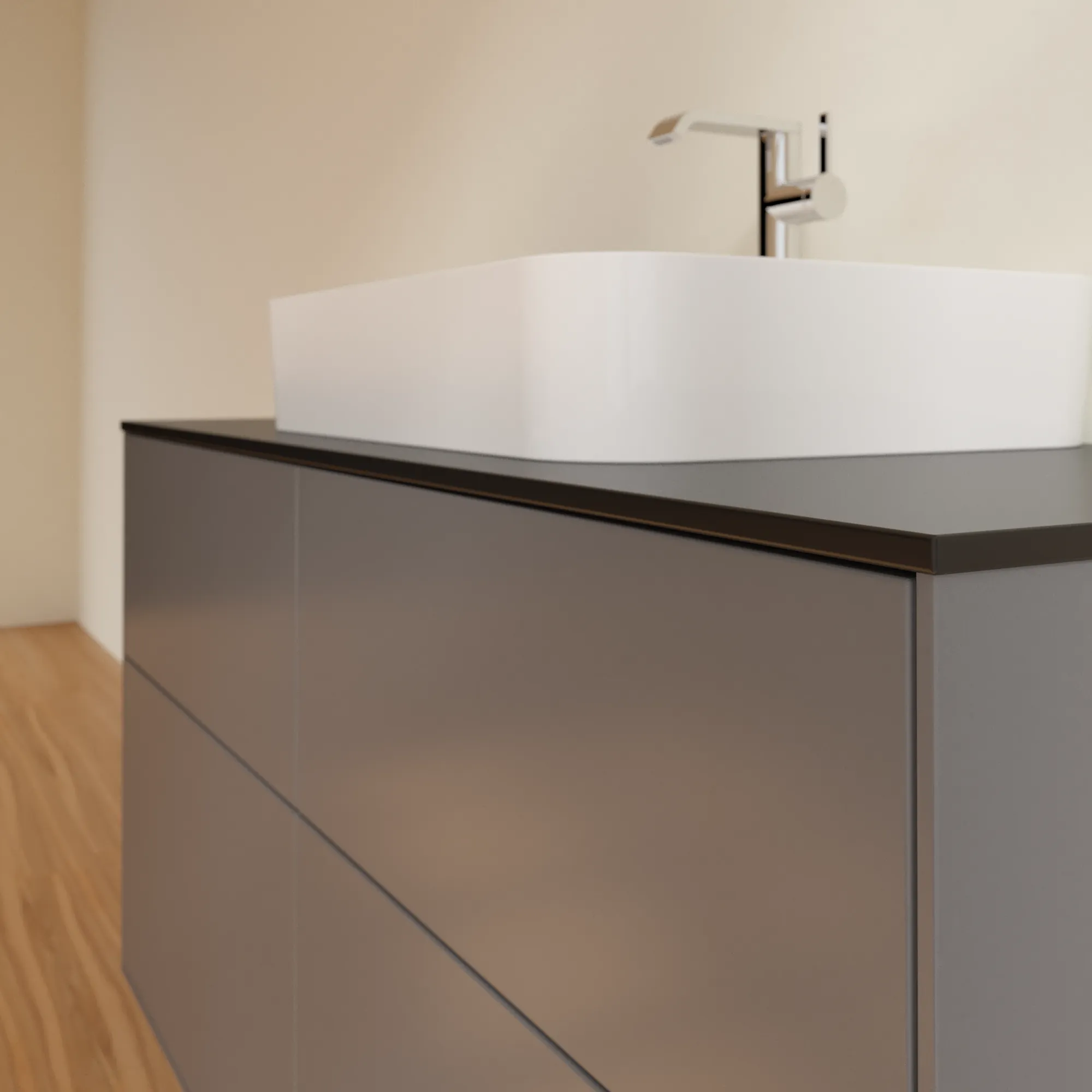 Villeroy & Boch Waschtischunterschrank „Finion“ für Schrankwaschtisch 1200 × 603 × 501 mm Anthracite Matt Lacquer, für Becken mittig Villeroy & Boch Waschtischunterschrank „Finion“ für Schrankwaschtisch 1200 × 603 × 501 mm Anthracite Matt Lacquer, für Becken mittig