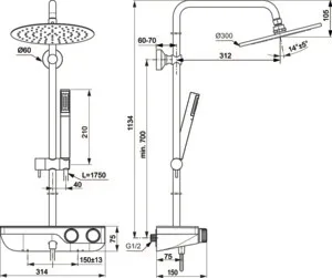 Ideal Standard Duschsystem „CerathermS200“