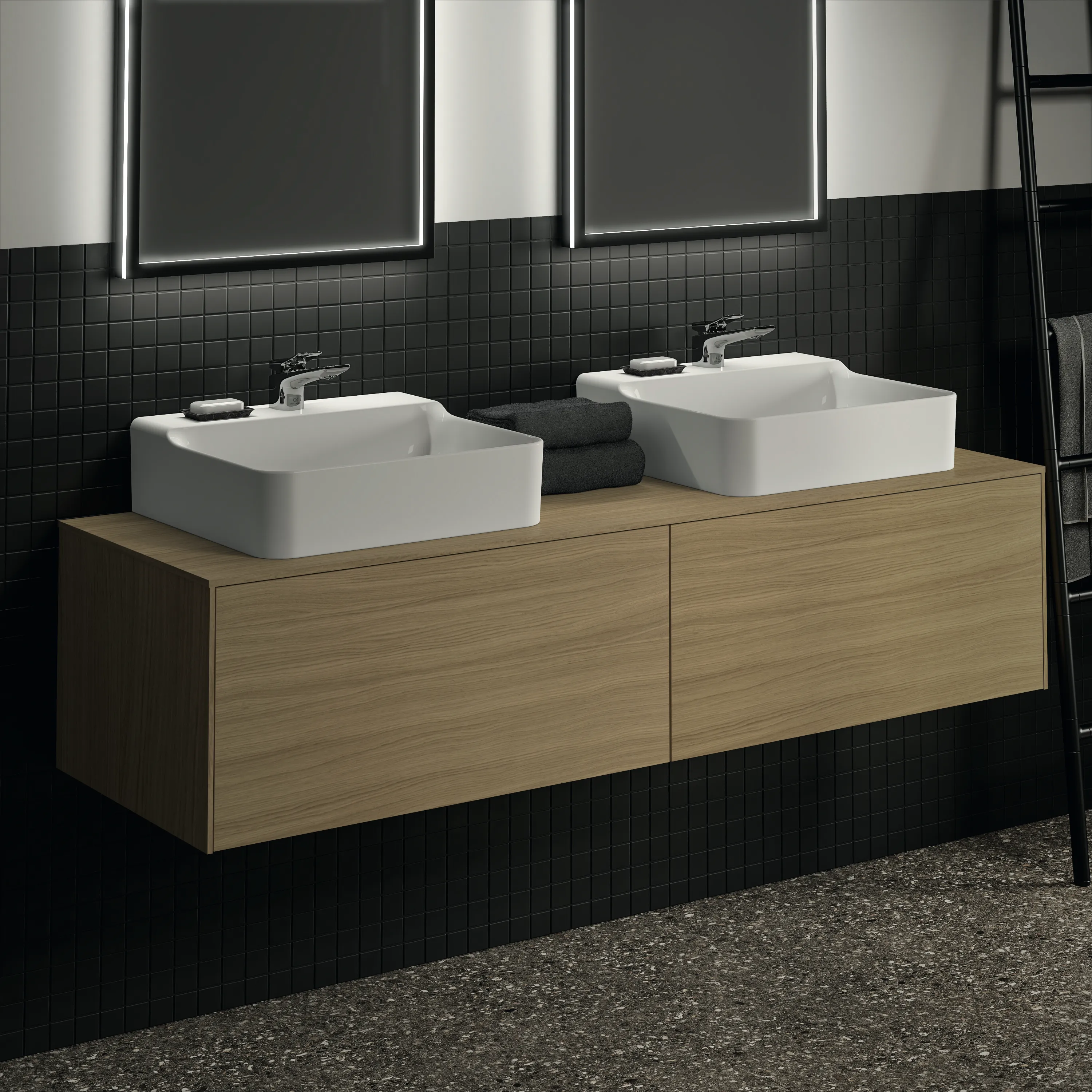 Ideal Standard Waschtischunterschrank „Conca“ 158,7 × 37 × 50,5 cm Eiche hell Furnier