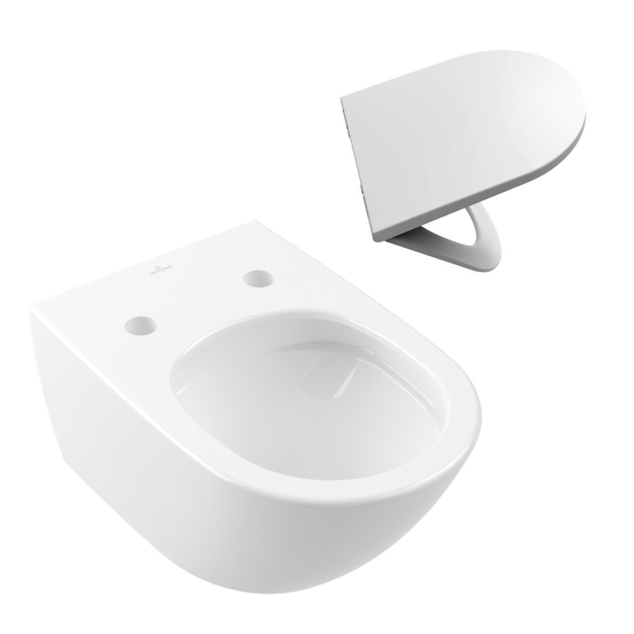 Set aus Wand-Tiefspül-WC „Subway 3.0“ mit CeramicPlus-Beschichtung inklusive WC-Sitz mit Absenkautomatik