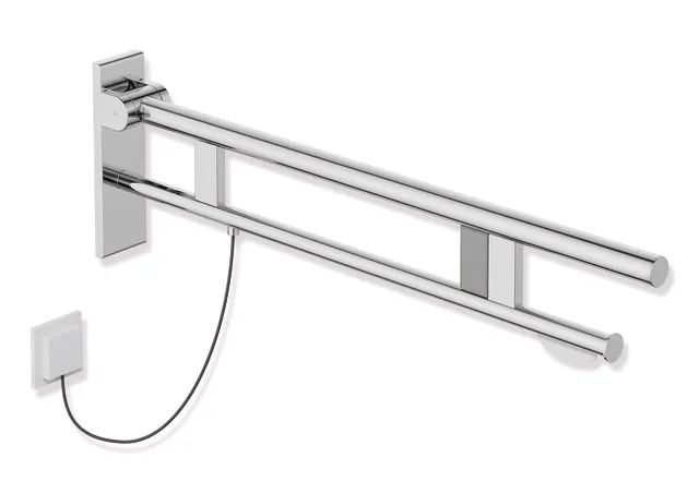 HEWI Stützklappgriff Duo, Design B, System 900, Edelstahl, verchromt, Ausladung 850 mm HEWI Stützklappgriff Duo, Design B, System 900, Edelstahl, verchromt, Ausladung 850 mm