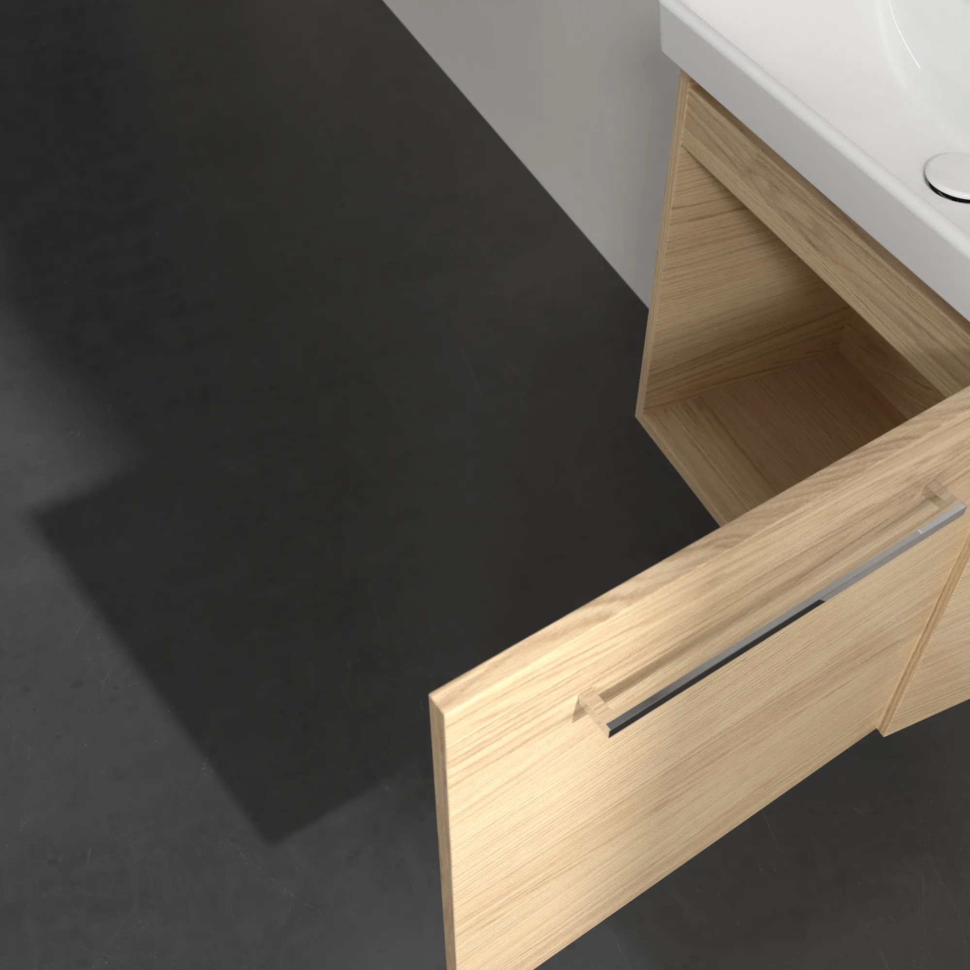 Villeroy & Boch Waschtischunterschrank mit Tür „Avento“ für Schrankwaschtisch 530 × 514 × 352 mm Nordic Oak, Anschlag rechts, Soft Closing, 1 Tür