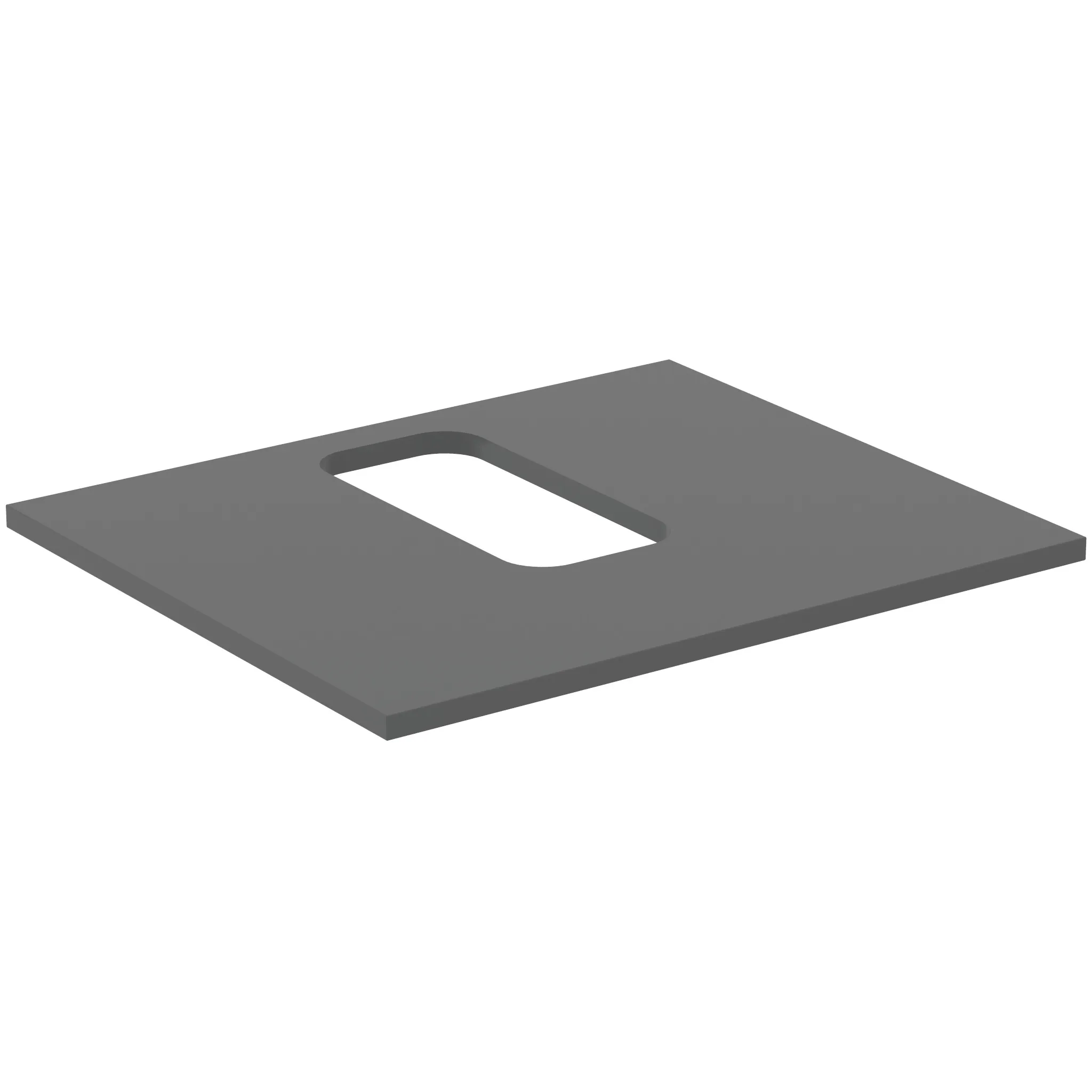 Waschtischplatte i.life B mittiger Ausschnitt für ein Wand-Waschtisch 602x507x18mm Weiß matt