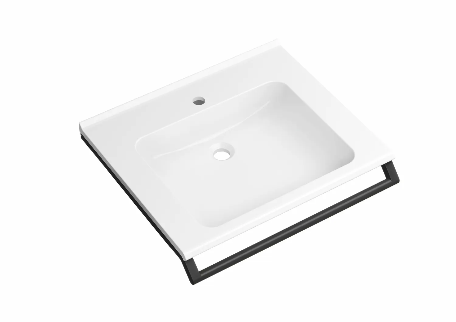 Wandwaschtisch 65 × 58 × 14 cm in Dunkelgrau tiefmatt Wandwaschtisch 65 × 58 × 14 cm in Dunkelgrau tiefmatt