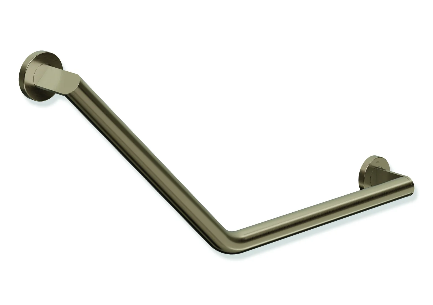 HEWI Winkelgriff System 900, Edelstahl PVD bronze gebürstet, Achsmaße 400 mm x 400 mm, Winkel 135°, Durchmesser 32 mm
