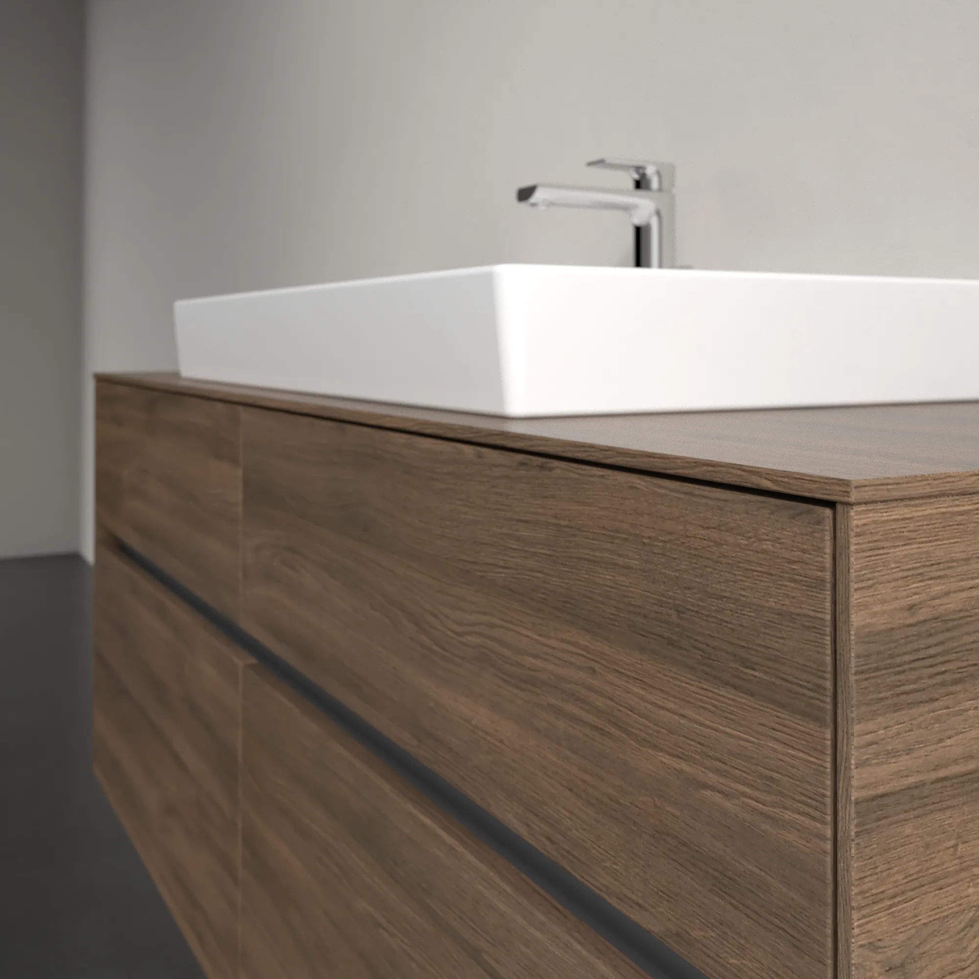 Villeroy & Boch Waschbeckenunterschrank Collaro Arizona Oak, 1400 x 500 mm, Höhe 548 mm, 4 Auszüge mit SoftClosing, mittige Wanneneinbauposition Villeroy & Boch Waschbeckenunterschrank Collaro Arizona Oak, 1400 x 500 mm, Höhe 548 mm, 4 Auszüge mit SoftClosing, mittige Wanneneinbauposition