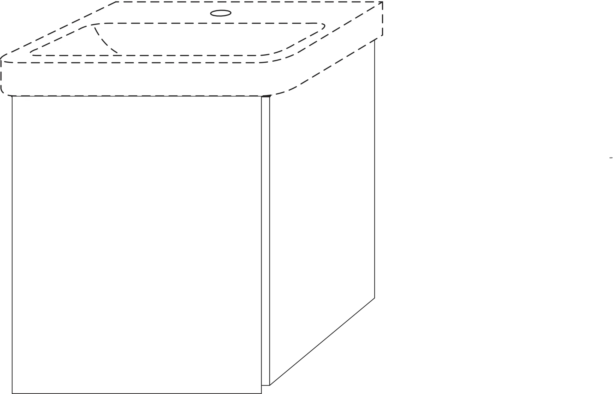 Waschtischunterbau links 3way (BP618) 510x430x352 Graphit-Matt