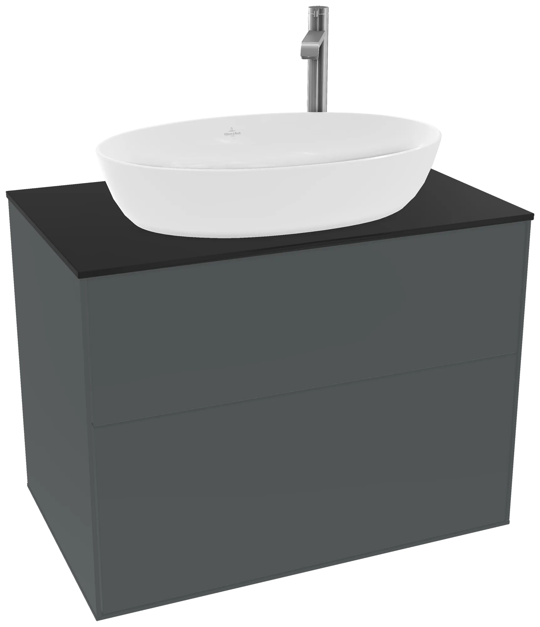 Villeroy & Boch Waschbeckenunterschrank Finion F87, Midnight Blue Matt Lacquer, 800x603x501 mm, mit SoftClosing und Push-to-open Funktion