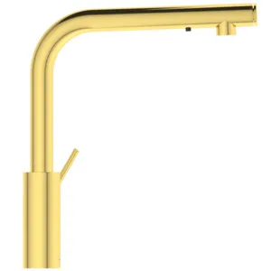 Ideal Standard Küchenarmatur Gusto iMX A7817A2, Ausladung 232mm L-Auslauf mit Seife Brushed Gold