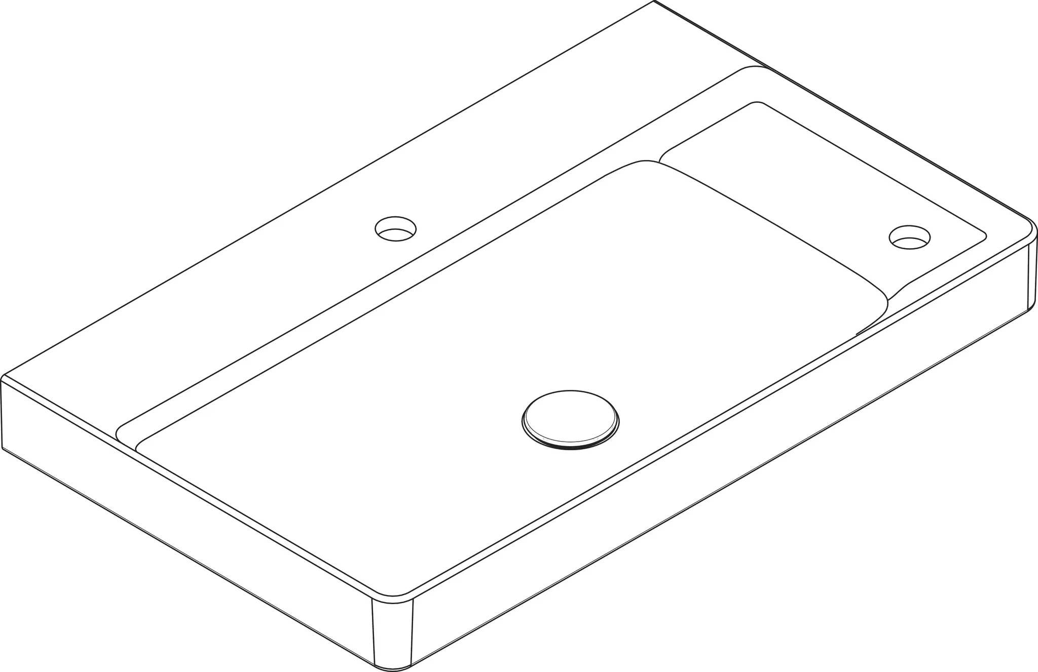 Xelu Q Waschtisch mit Ablage rechts 800/480 mit 2 Hahnlöchern ohne Überlauf, SmartClean Weiß Xelu Q Waschtisch mit Ablage rechts 800/480 mit 2 Hahnlöchern ohne Überlauf, SmartClean Weiß