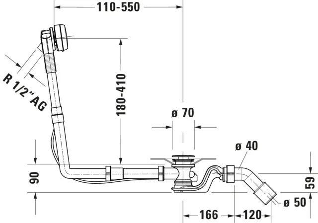 Duravit Ab- und Überlaufgarnitur für Badewannen mit Zulauf Modell 792219 Duravit Ab- und Überlaufgarnitur für Badewannen mit Zulauf Modell 792219