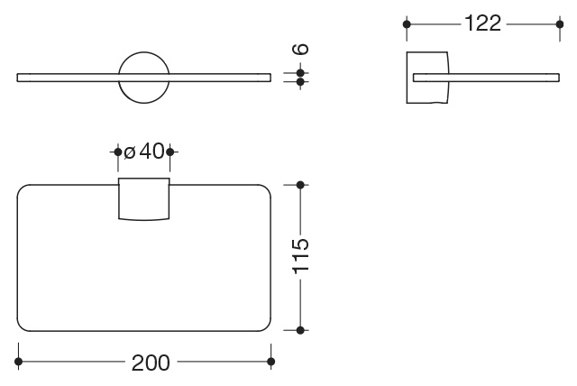 HEWI Ablage „System 815“ 20 × 4 × 12 cm
