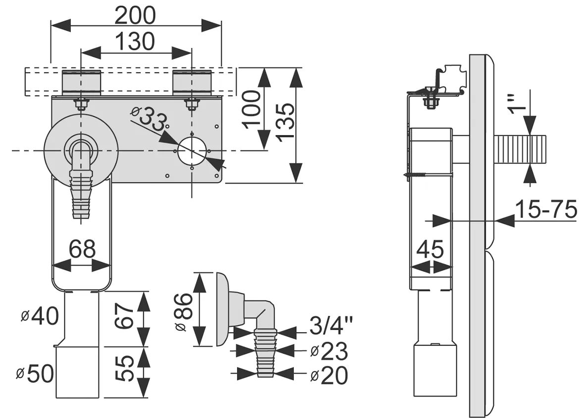 TECEprofil Anschlusseinheit für Waschmaschine TECEprofil Anschlusseinheit für Waschmaschine