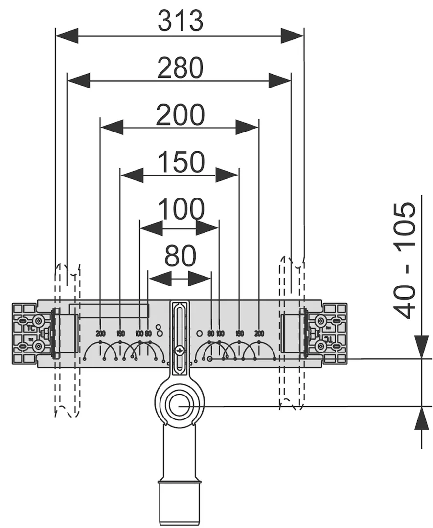 TECEprofil Anschlusseinheit für Waschtisch TECEprofil Anschlusseinheit für Waschtisch
