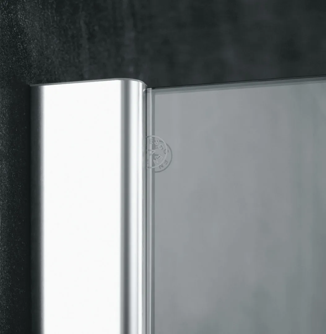 PASA XP PX1TL Pendeltür 1-flügelig mit Festfeld links, für Nische, Höhe 1850 mm, Wanneneinbaumaß 725-760 mm, Breitenverstellmaß 725-760 mm, Farbe Silber Mattglanz, Glas ESG Klar