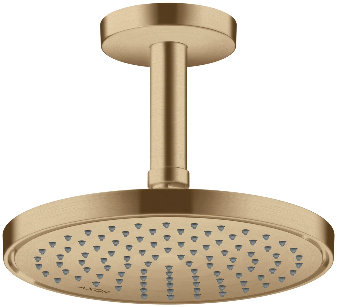 Hansgrohe AXOR ShowerSolutions Kopfbrause 220 1jet EcoSmart Brushed Bronze, 220 mm, verstellbarer Winkel, abnehmbar zur Reinigung, G 1/2 Anschluss