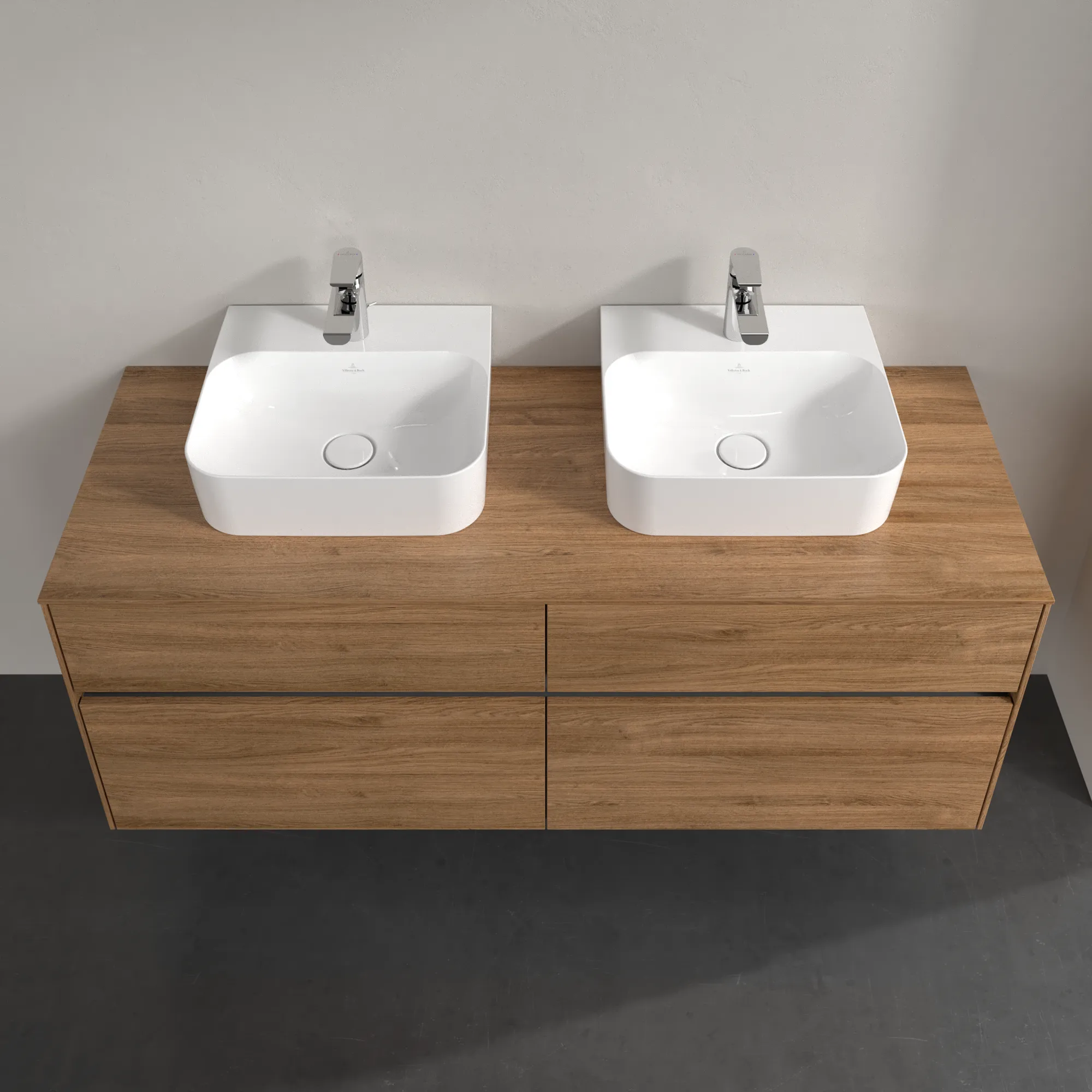 Villeroy & Boch Waschtischunterschrank „Collaro“ 1400 × 548 × 500 mm Kansas Oak, mit Beleuchtung, für links und rechts Villeroy & Boch Waschtischunterschrank „Collaro“ 1400 × 548 × 500 mm Kansas Oak, mit Beleuchtung, für links und rechts