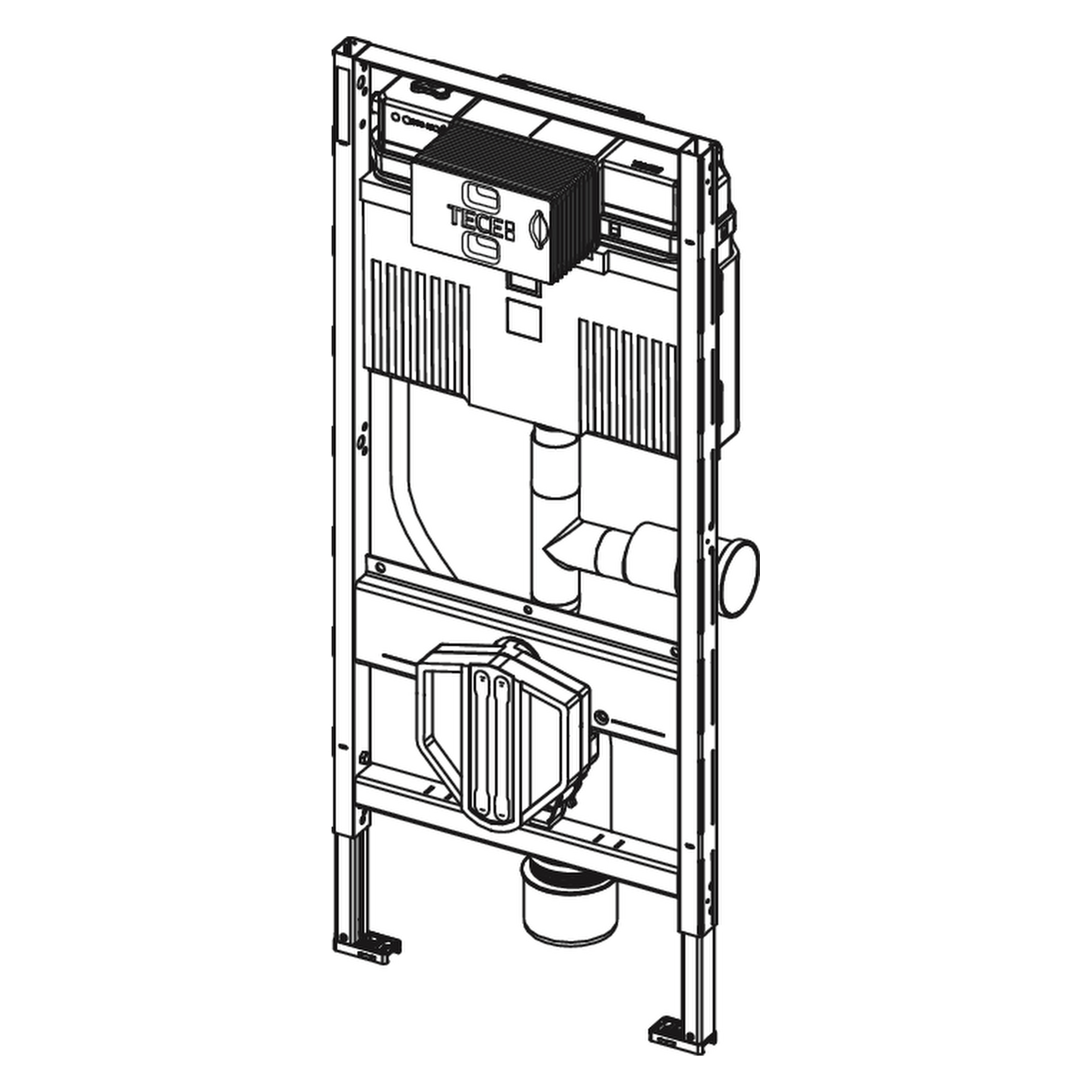 TECEprofil WC-Modul mit Uni-Spülkasten, mit Anschluss für Geruchsabsaugung, Bauhöhe 1120 mm
