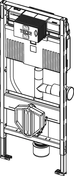 TECEprofil WC-Modul mit Uni-Spülkasten, mit Anschluss für Geruchsabsaugung, Bauhöhe 1120 mm