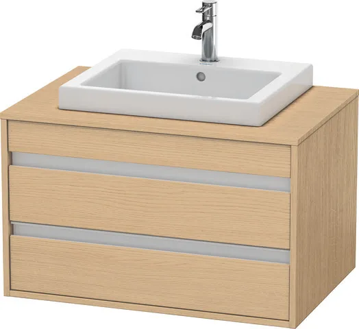Duravit Waschtischunterschrank wandhängend „Ketho“ 80 × 49,6 × 55 cm Eiche Natur Duravit Waschtischunterschrank wandhängend „Ketho“ 80 × 49,6 × 55 cm Eiche Natur