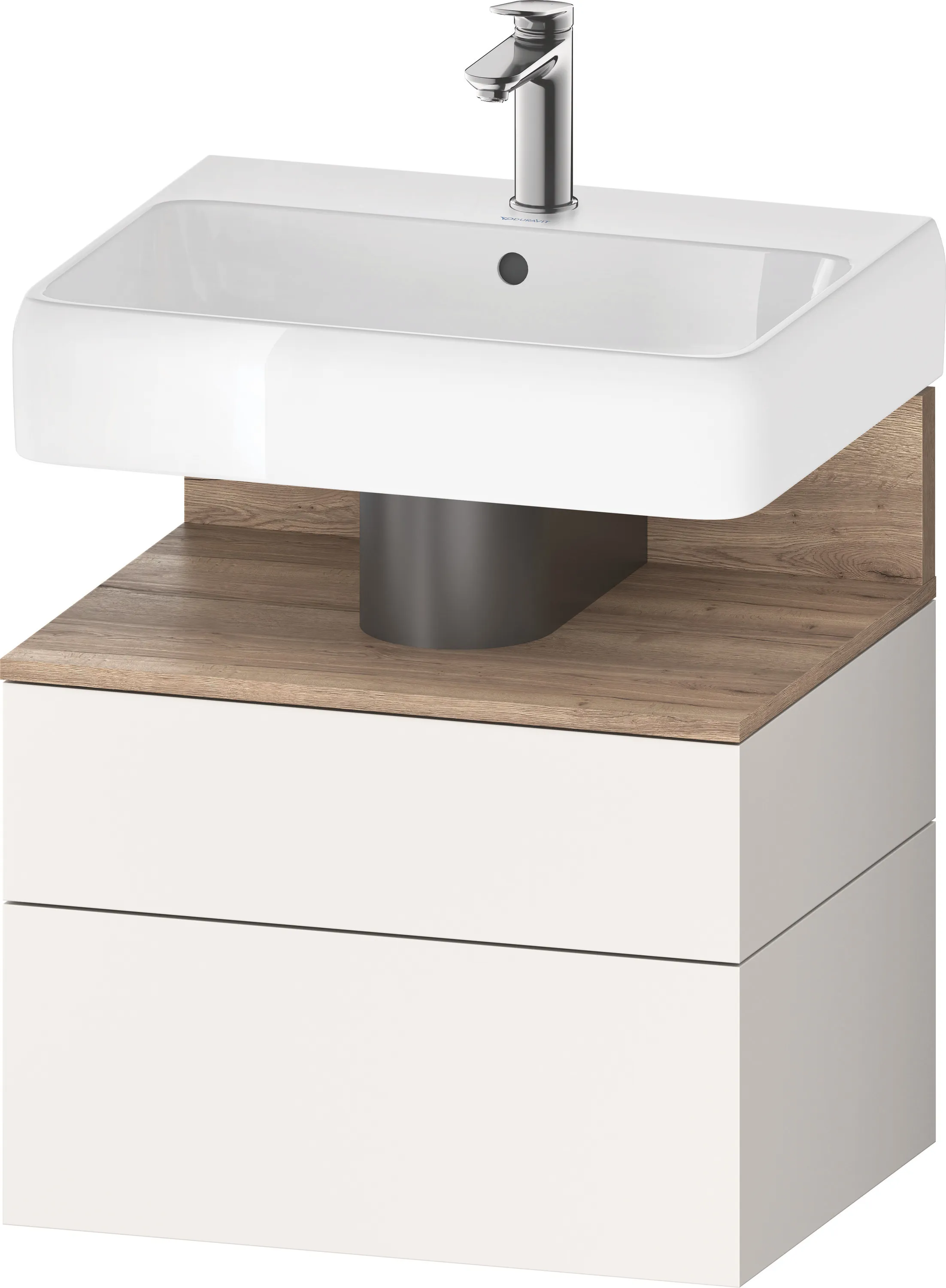 Duravit Waschtischunterschrank wandhängend „Qatego“ 59 × 59 × 47 cm, mit Beleuchtung