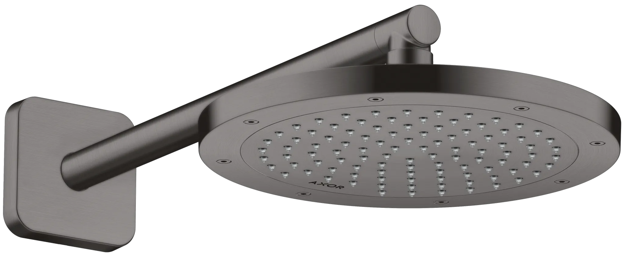 Hansgrohe AXOR ShowerSolutions Kopfbrause 245 1jet EcoSmart+ Brushed Black Chrome, 245 mm, verstellbarer Winkel, abnehmbar zur Reinigung